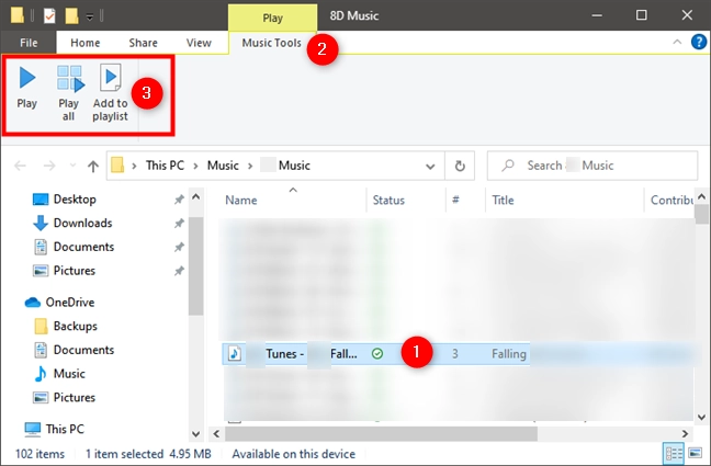 Play music in Windows Media Player from File Explorer