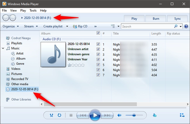 How to play an Audio CD in Windows Media Player