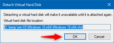 Detach Virtual Hard Disk
