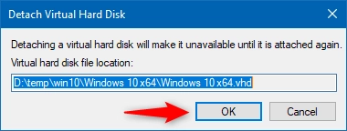 Detach Virtual Hard Disk