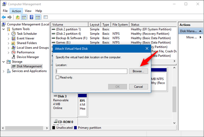 Attach Virtual Hard Disk