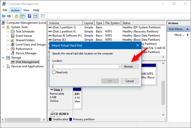Attach Virtual Hard Disk