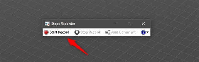 Start Record with Steps Recorder
