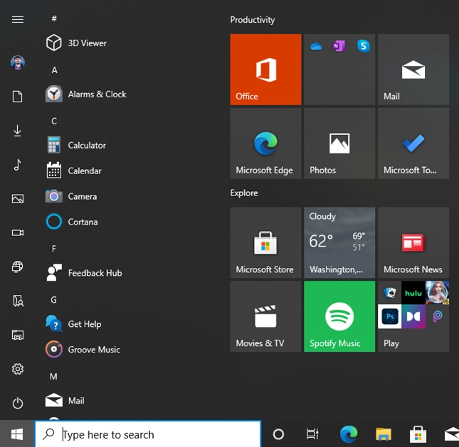 To see all folders, resize the Start Menu
