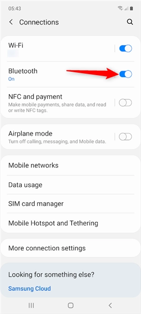 How to turn on Bluetooth on Samsung from Settings 