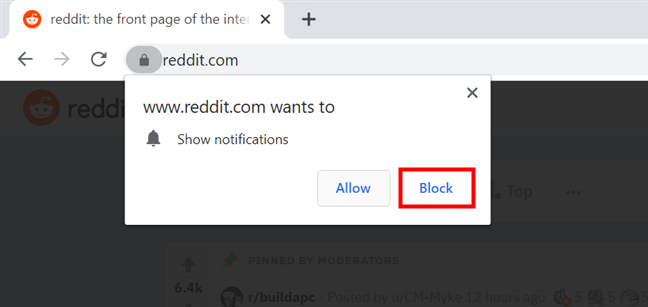 How to stop Google Chrome notifications from the website's pop-up window