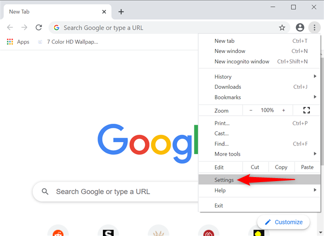 Access Settings to block Chrome notifications