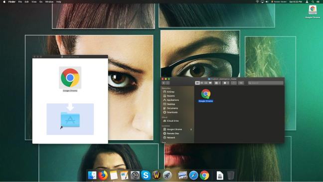 Dragging and dropping Google Chrome into a custom destination folder