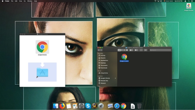 Dragging and dropping Google Chrome into a custom destination folder