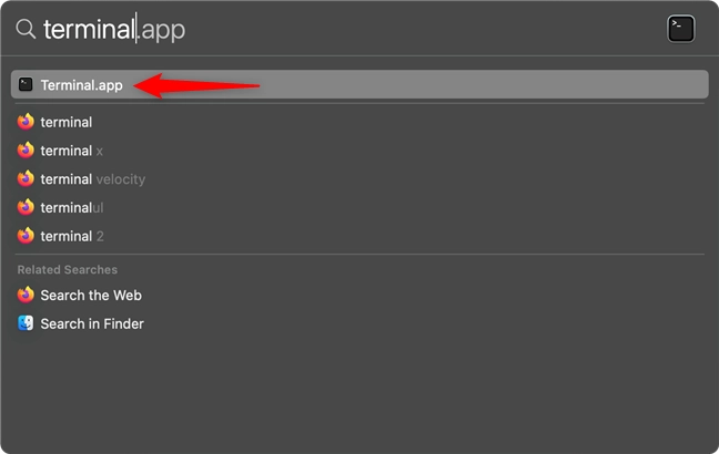 Find and open the app to get the macOS version from the Terminal