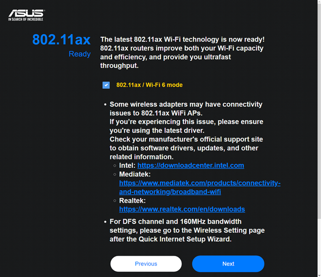 Enabling Wi-Fi 6 on the ASUS RT-AX82U