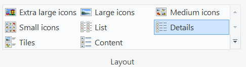 The eight views in Windows 10âs File Explorer