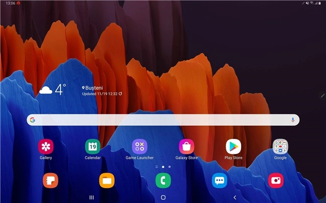 The homescreen of the Samsung Galaxy Tab S7+