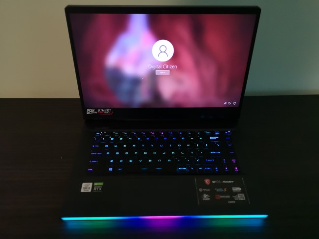 MSI GE66 Raider 10SGS gaming laptop: Birds-eye view