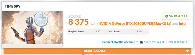 MSI GE66 Raider 10SGS gaming laptop benchmark: 3DMark Time Spy