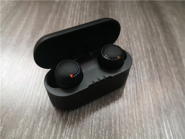 Panasonic RZ-S500W while charging in their case