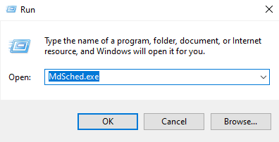 Run the MdSched.exe command