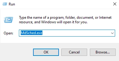 Run the MdSched.exe command