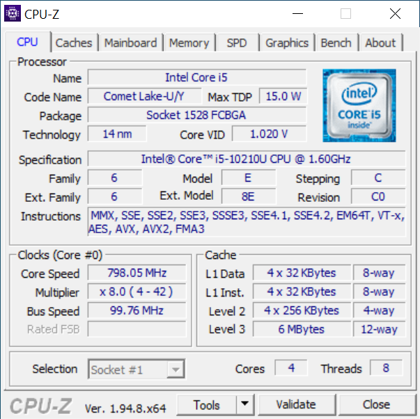 The processor inside the Intel NUC10i5FNH