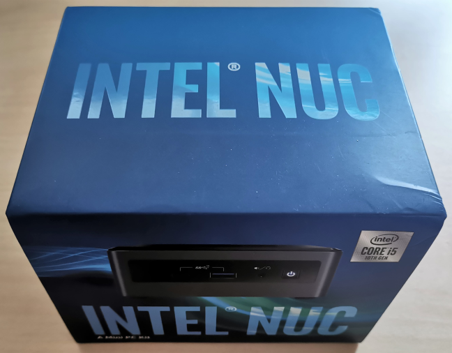 The packaging used for Intel NUC10i5FNH