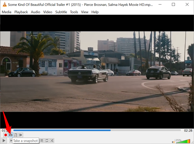 Use the Take a snapshot button to take VLC screenshots