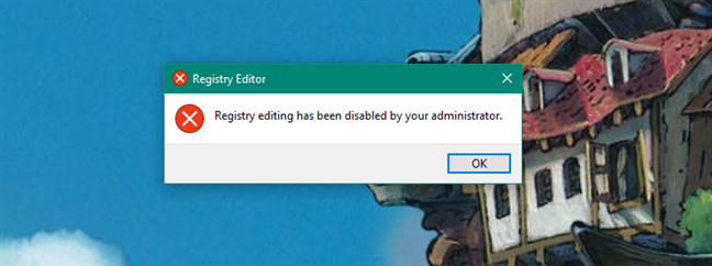 Registry Editor has been disabled by your administrator