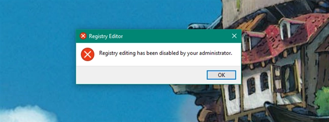 Registry Editor has been disabled by your administrator