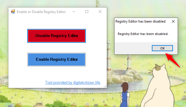 Registry Editor has been disabled