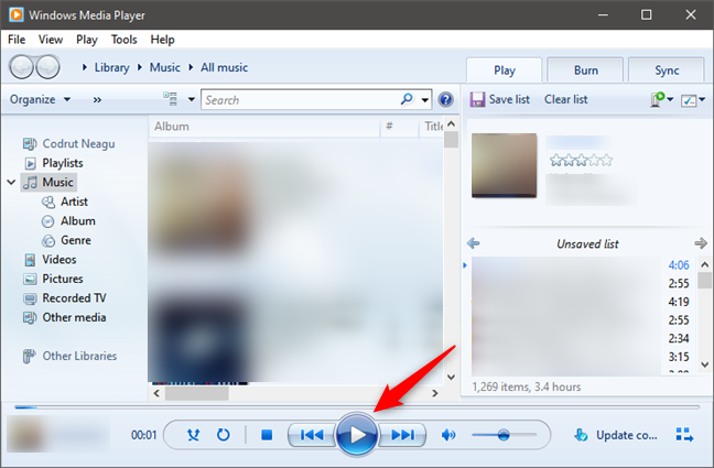 How to play all music in Windows Media Player