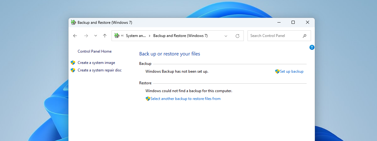 Backup and Restore (Windows 7)