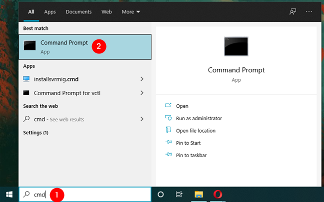 Opening Command Prompt in Windows 10