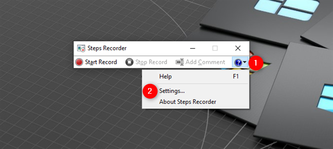 Steps Recorder Settings