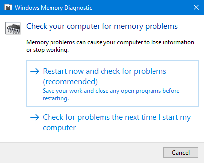 Windows Memory Diagnostic