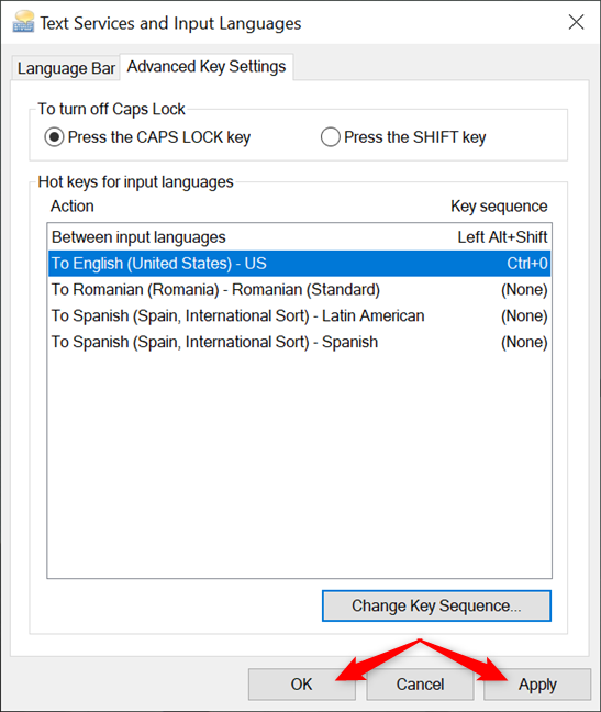 Confirm your choice to use the new shortcut