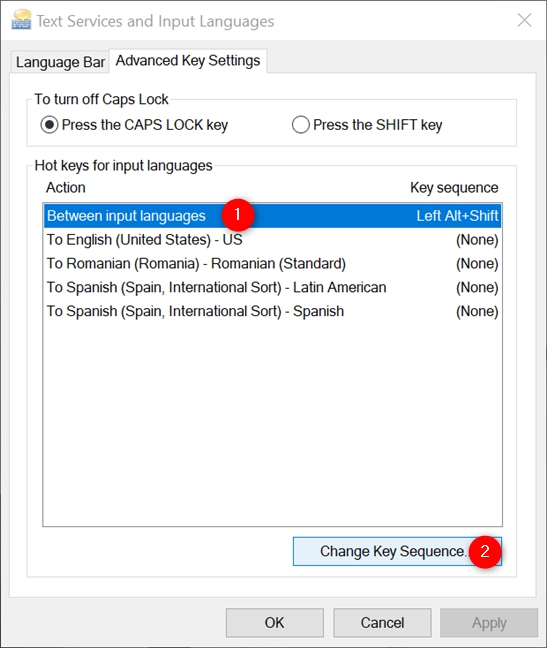 How to change the keyboard language Windows 10 shortcut