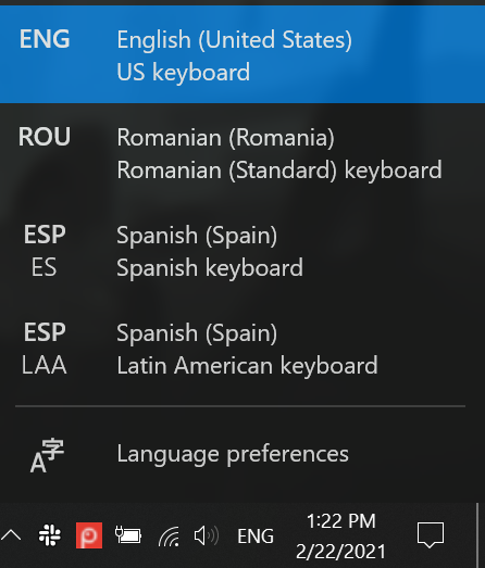 change keyboard language key combination