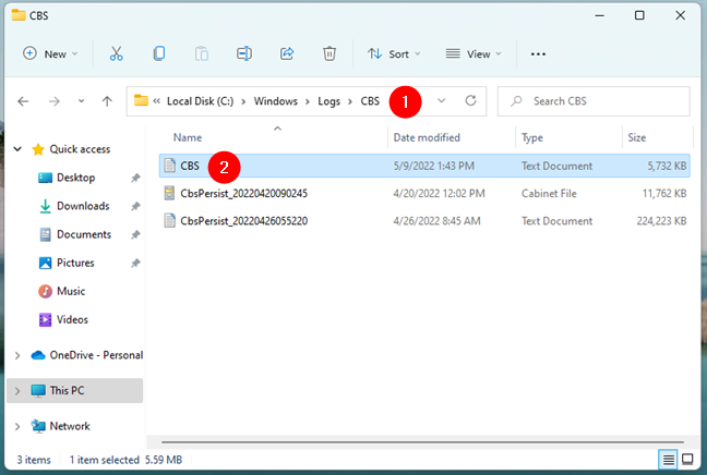 Results of the SFC CMD command are stored in the CBS log file