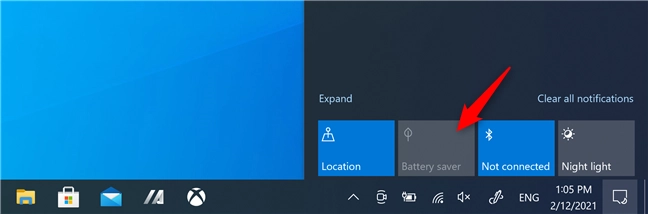 Windows 10's Battery Saver