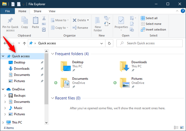 File Explorerâ€™s Quick Access section