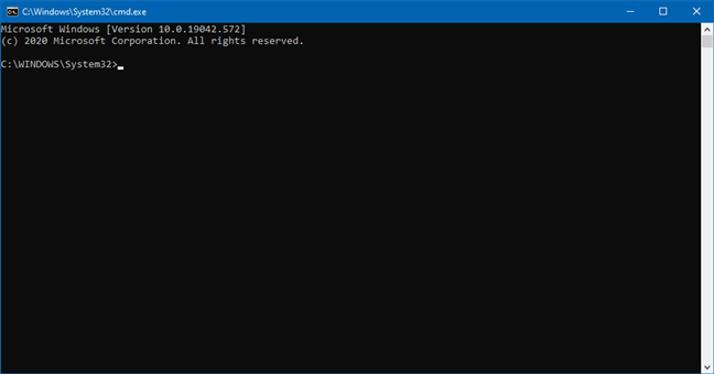 Command Prompt opened from File Explorer