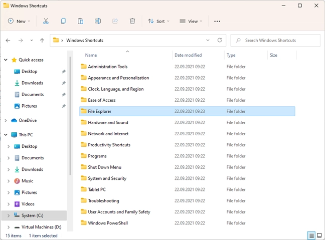 Windows desktop shortcuts collection