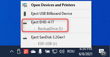 Choose the drive you want to eject