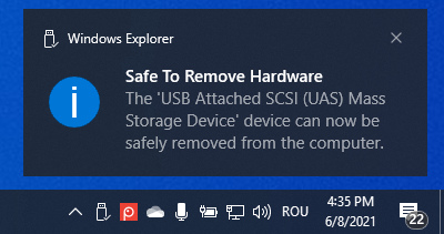 It is safe to remove hardware