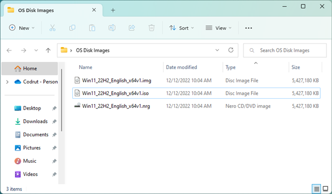 Different types of disk image files