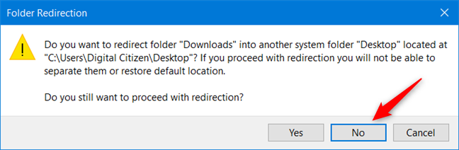 Don't move a user folder into another user folder!