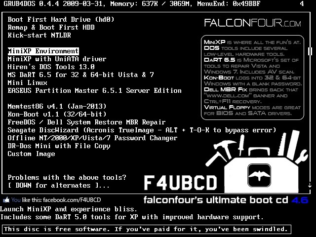FalconFourâs Ultimate Boot CD