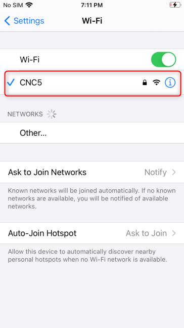 Tap the name of your Wi-Fi network