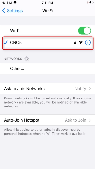 Tap the name of your Wi-Fi network