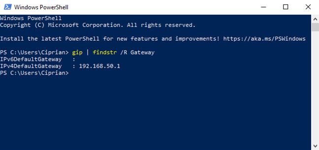 Find the router's IP from PowerShell