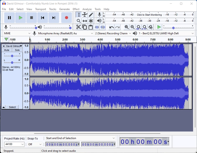To reverse a song, you first have to load it into Audacity